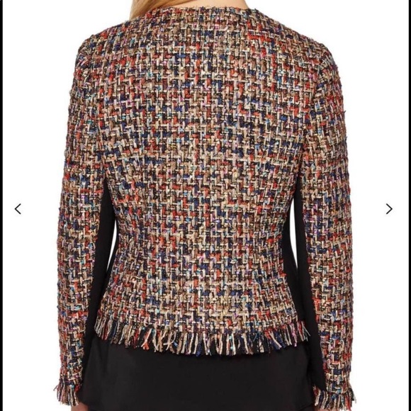 BNWT Ted Baker Frayed boucle zip jacket. Ted Baker size 5 Large. - Picture 3 of 7